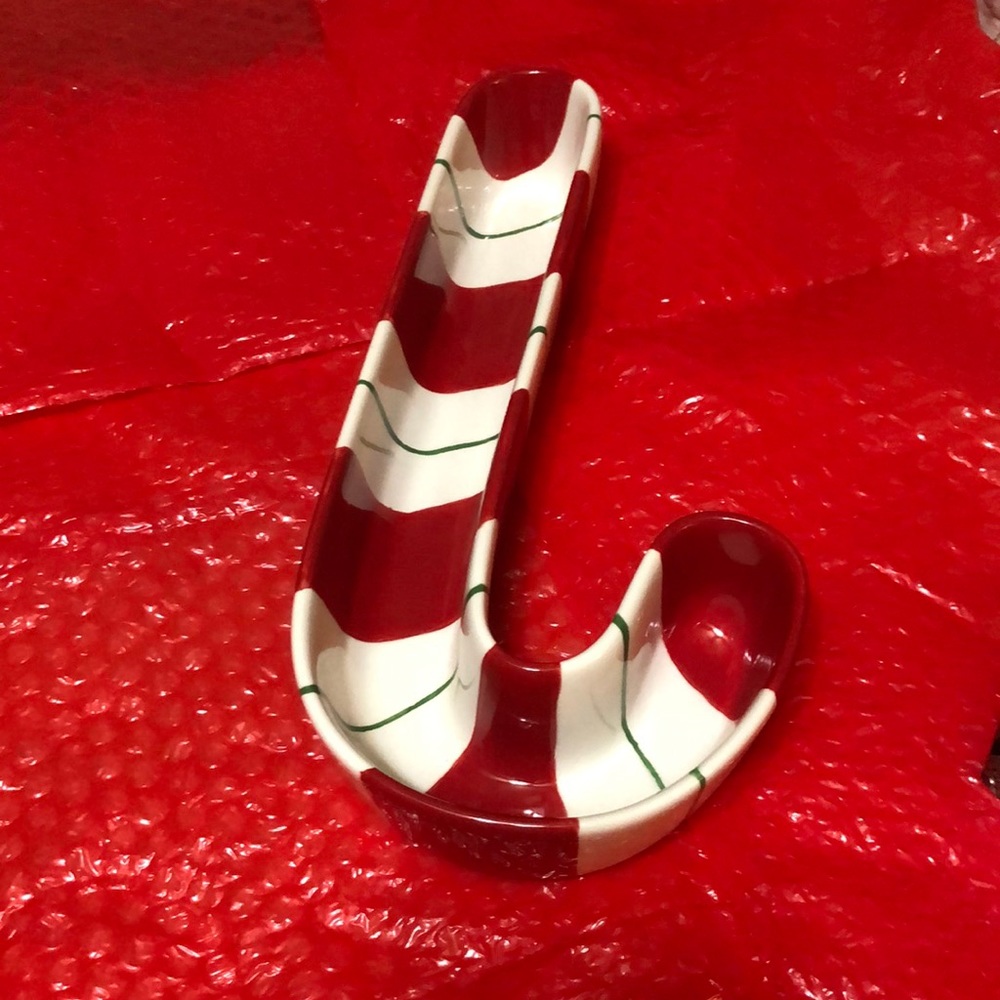 Susan Winget Certified International 10x4.75” Candy Cane Shaped Candy Di…